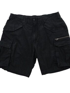 LCKR Cargo Shorts Mens Large Black 7 Pockets, 2 Zipped 7" Inseam Classic Fit